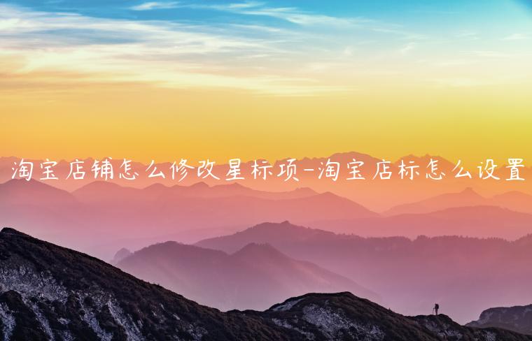 淘寶店鋪怎么修改星標(biāo)項(xiàng)-淘寶店標(biāo)怎么設(shè)置